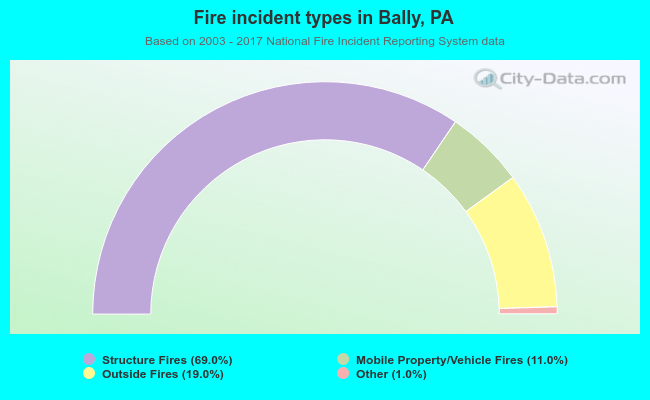 Fire incident types in Bally, PA