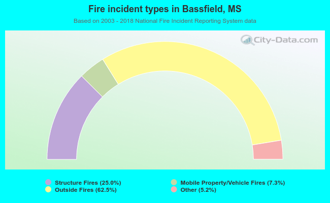 Fire incident types in Bassfield, MS