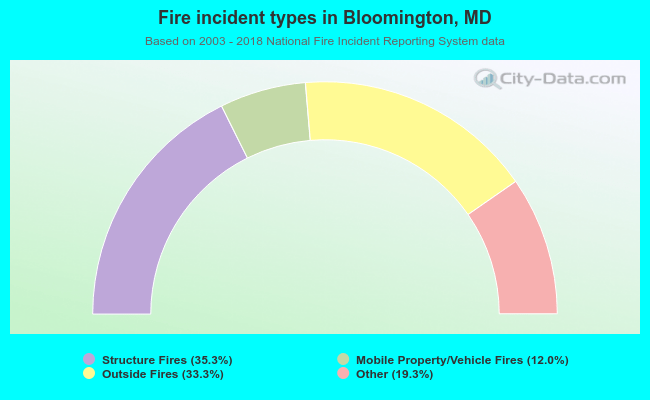 Fire incident types in Bloomington, MD