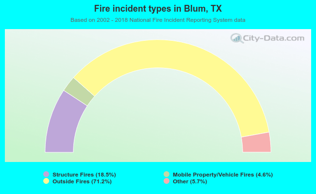 Fire incident types in Blum, TX