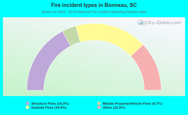 Fire incident types in Bonneau, SC