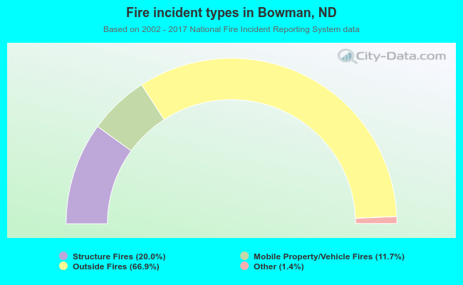 Fire incident types in Bowman, ND