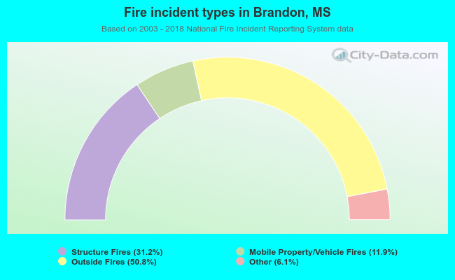 Fire incident types in Brandon, MS