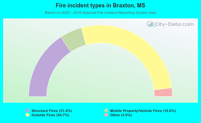 Fire incident types in Braxton, MS