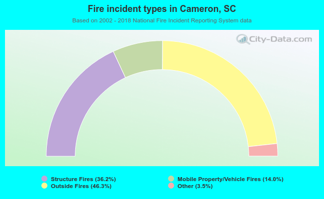 Fire incident types in Cameron, SC