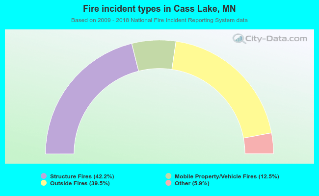 Fire incident types in Cass Lake, MN