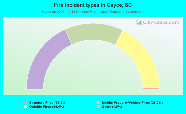 Fire incident types in Cayce, SC