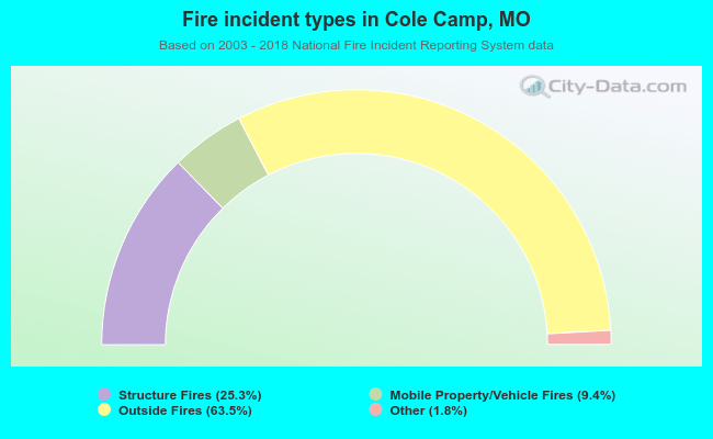 Fire incident types in Cole Camp, MO
