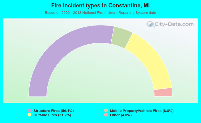 Fire incident types in Constantine, MI