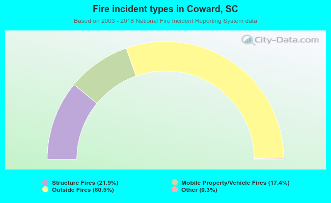 Fire incident types in Coward, SC