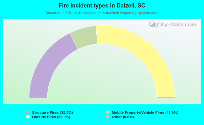 Fire incident types in Dalzell, SC