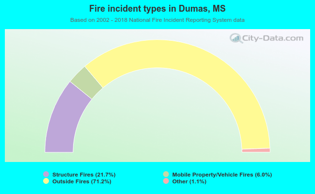 Fire incident types in Dumas, MS