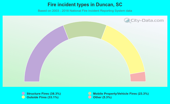Fire incident types in Duncan, SC