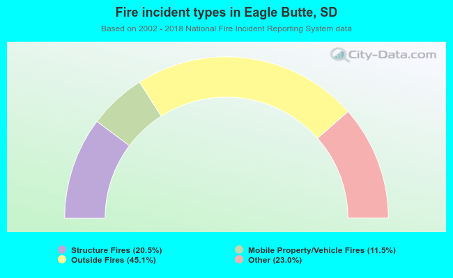 Fire incident types in Eagle Butte, SD