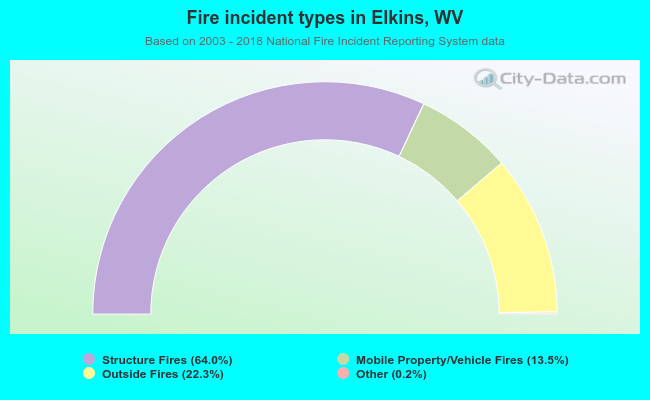 Fire incident types in Elkins, WV