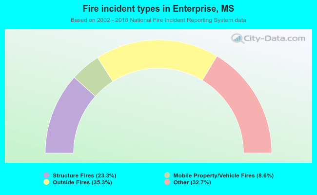 Fire incident types in Enterprise, MS