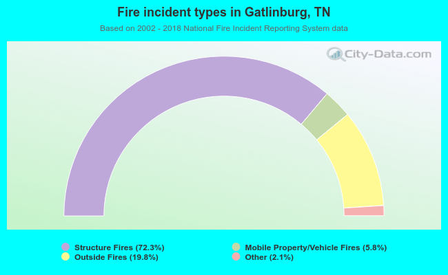 Fire incident types in Gatlinburg, TN
