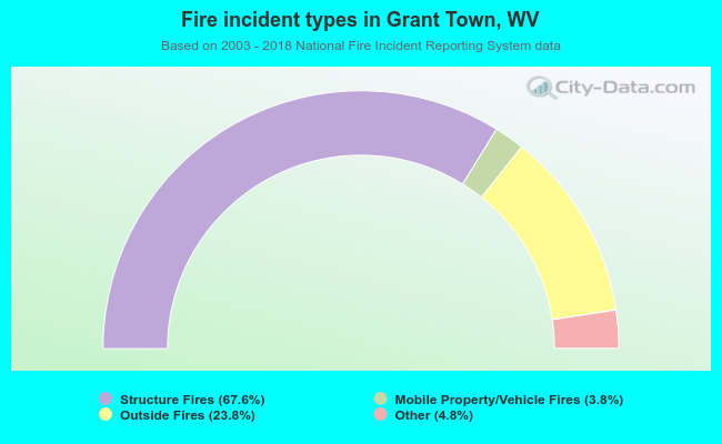 Fire incident types in Grant Town, WV