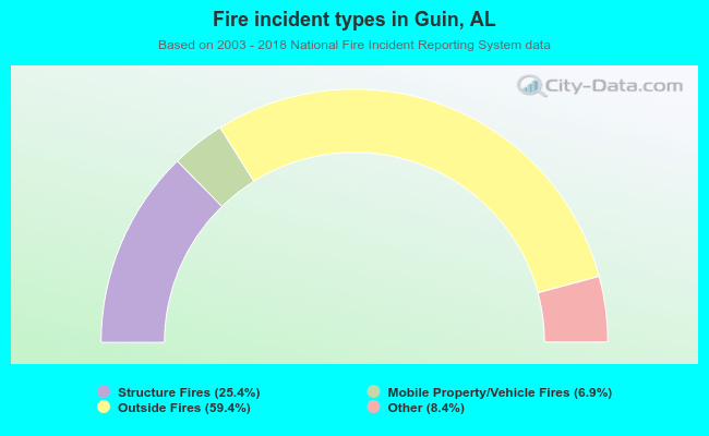 Fire incident types in Guin, AL