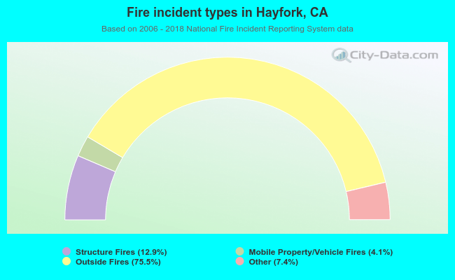 Fire incident types in Hayfork, CA