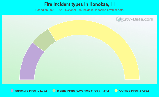 Fire incident types in Honokaa, HI