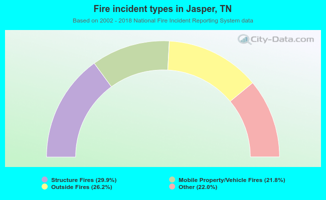 Fire incident types in Jasper, TN