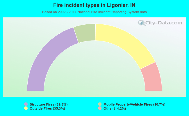 Fire incident types in Ligonier, IN