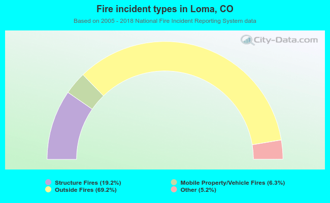 Fire incident types in Loma, CO