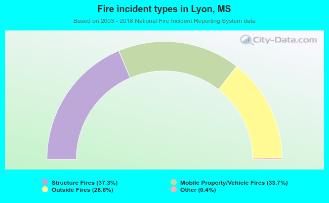 Fire incident types in Lyon, MS