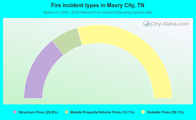 Fire incident types in Maury City, TN
