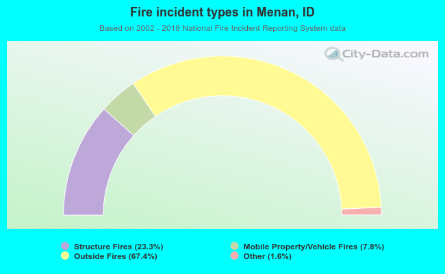 Fire incident types in Menan, ID