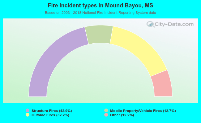 Fire incident types in Mound Bayou, MS