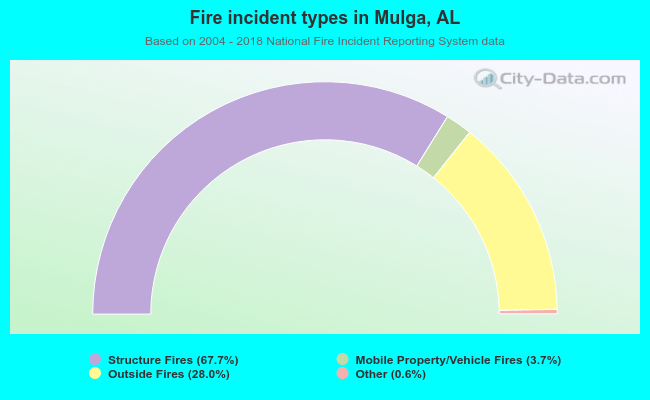 Fire incident types in Mulga, AL