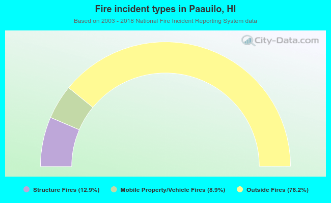 Fire incident types in Paauilo, HI