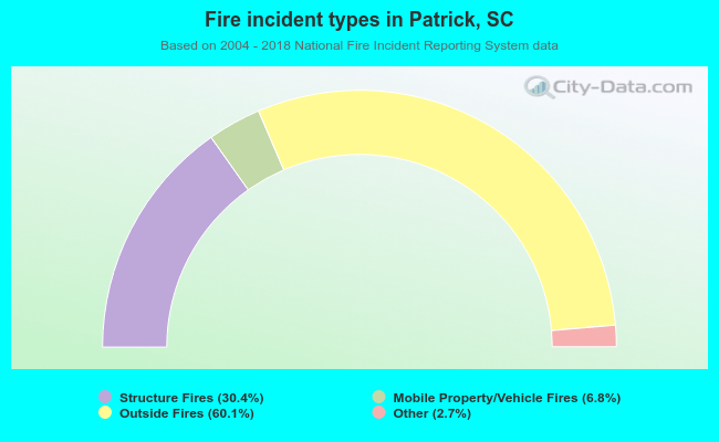 Fire incident types in Patrick, SC