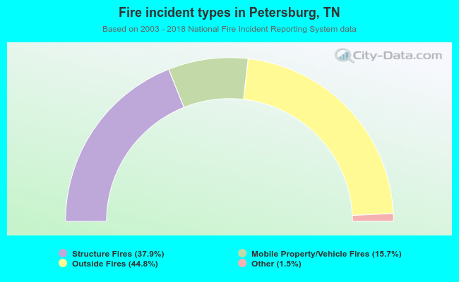 Fire incident types in Petersburg, TN