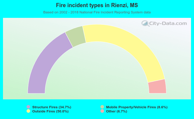 Fire incident types in Rienzi, MS