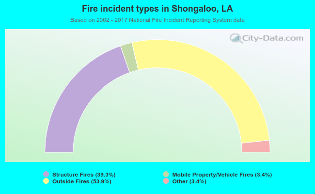 Fire incident types in Shongaloo, LA