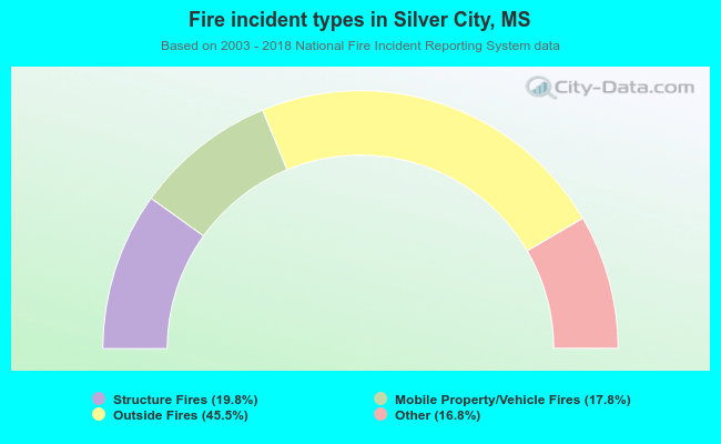 Fire incident types in Silver City, MS