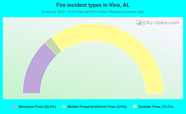 Fire incident types in Vina, AL
