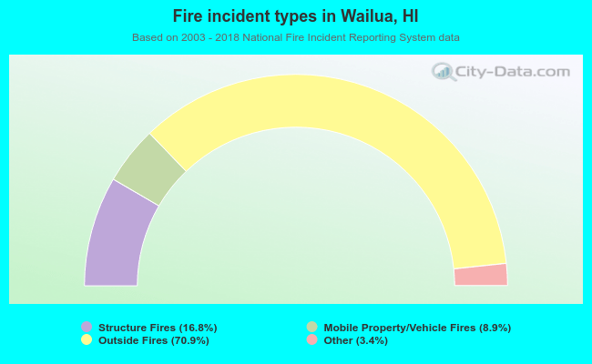 Fire incident types in Wailua, HI
