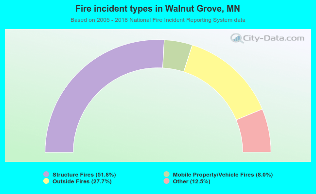 Fire incident types in Walnut Grove, MN