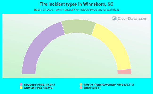 Fire incident types in Winnsboro, SC