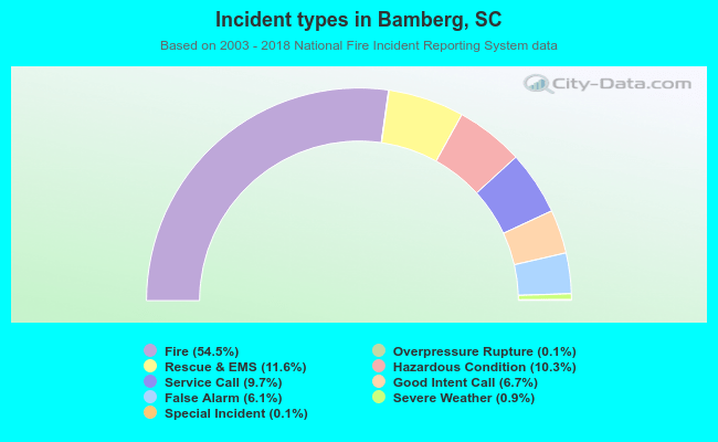Incident types in Bamberg, SC
