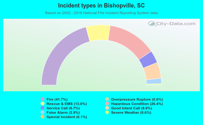 Incident types in Bishopville, SC