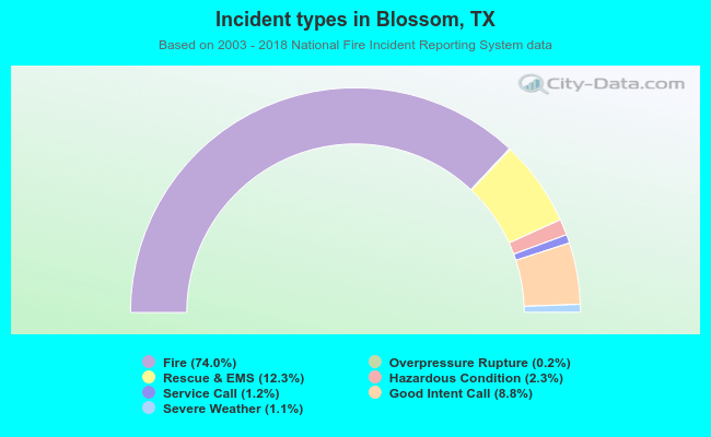 Incident types in Blossom, TX