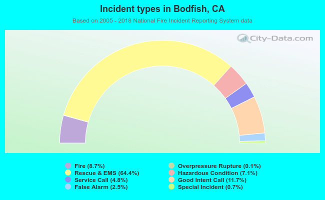 Incident types in Bodfish, CA