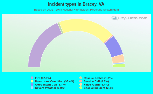Incident types in Bracey, VA