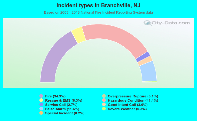 Incident types in Branchville, NJ