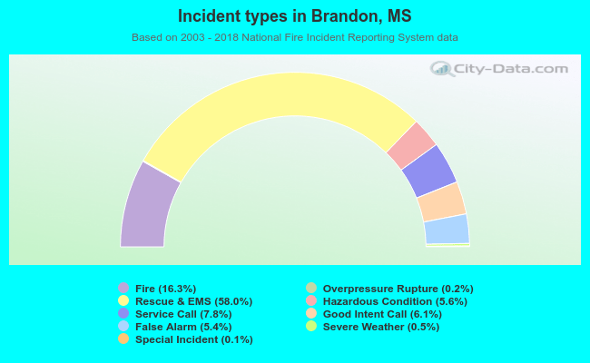 Incident types in Brandon, MS